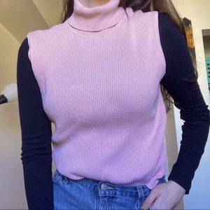 pink sleeveless sweater